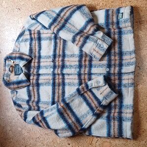 Levi's Warm Winter Weight Men's Lined Plaid Wool Blend Snap Up Chore Jacket L